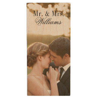 Custom Wedding Photo Monogram USB Flash Drive