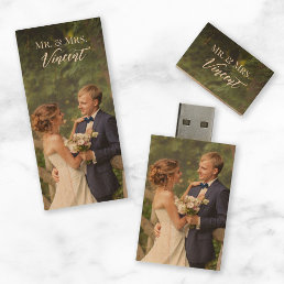 Custom Wedding Photo Monogram USB Flash Drive