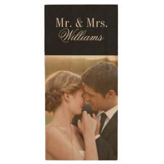 Custom Wedding Photo Monogram USB Flash Drive
