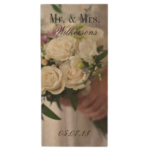 Custom Wedding Photo Monogram USB Flash Drive