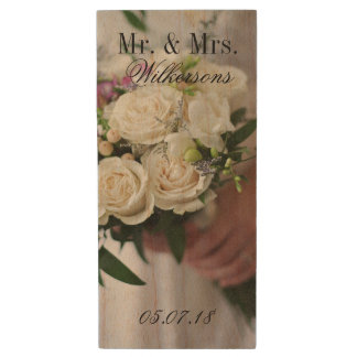 Custom Wedding Photo Monogram USB Flash Drive