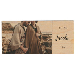 Custom Wedding Photo Monogram USB Flash Drive