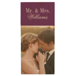 Custom Wedding Photo Monogram USB Flash Drive