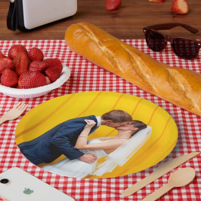 Custom Wedding Photo Paper Plates (Picnic)