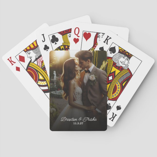 Custom Wedding Photo Playing Cards (Back)