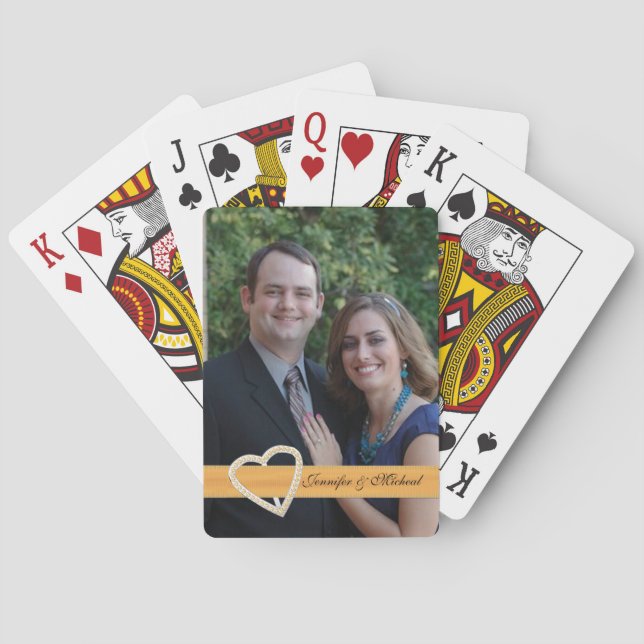 Custom Wedding Photo Playing Cards (Back)