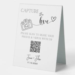 Custom Wedding Photo QR Code Sign Capture the Love