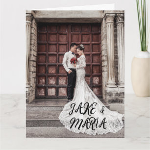 CUSTOM WEDDING PHOTO SCRIPT GREETING CARDS