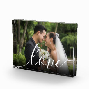 Custom Wedding Photo Script Love Block