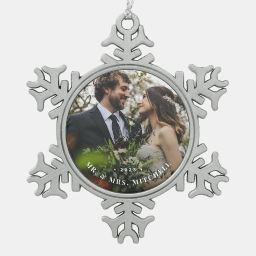Custom Wedding Photo Snowflake Ornament