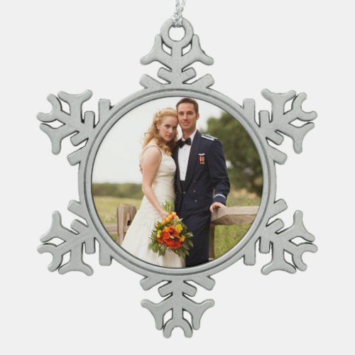 Custom Wedding Photo Snowflake Ornament