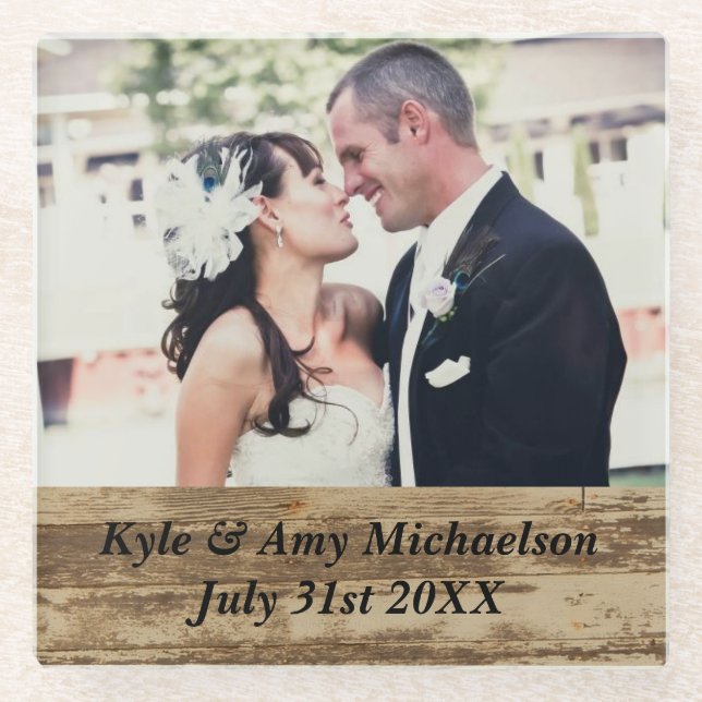 Custom Wedding Photo Table Coasters (Front)
