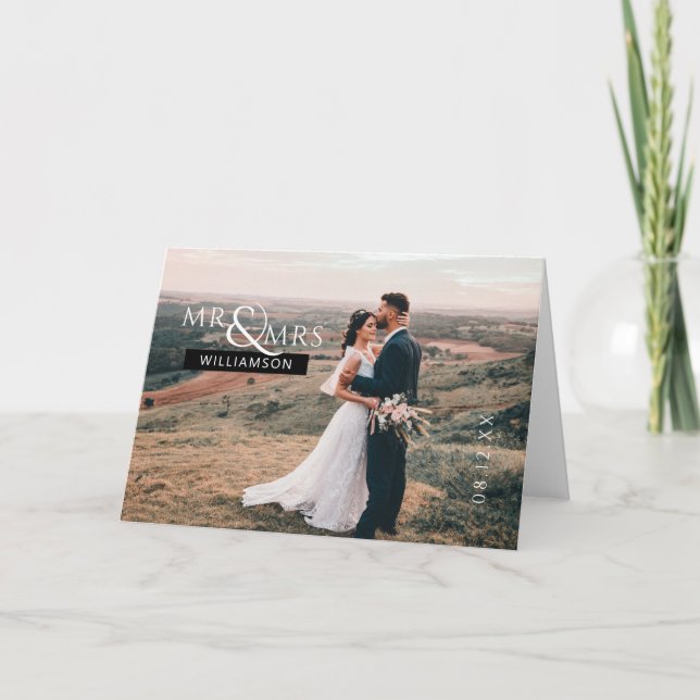 Custom Wedding Photo  Thank You Card (Front)