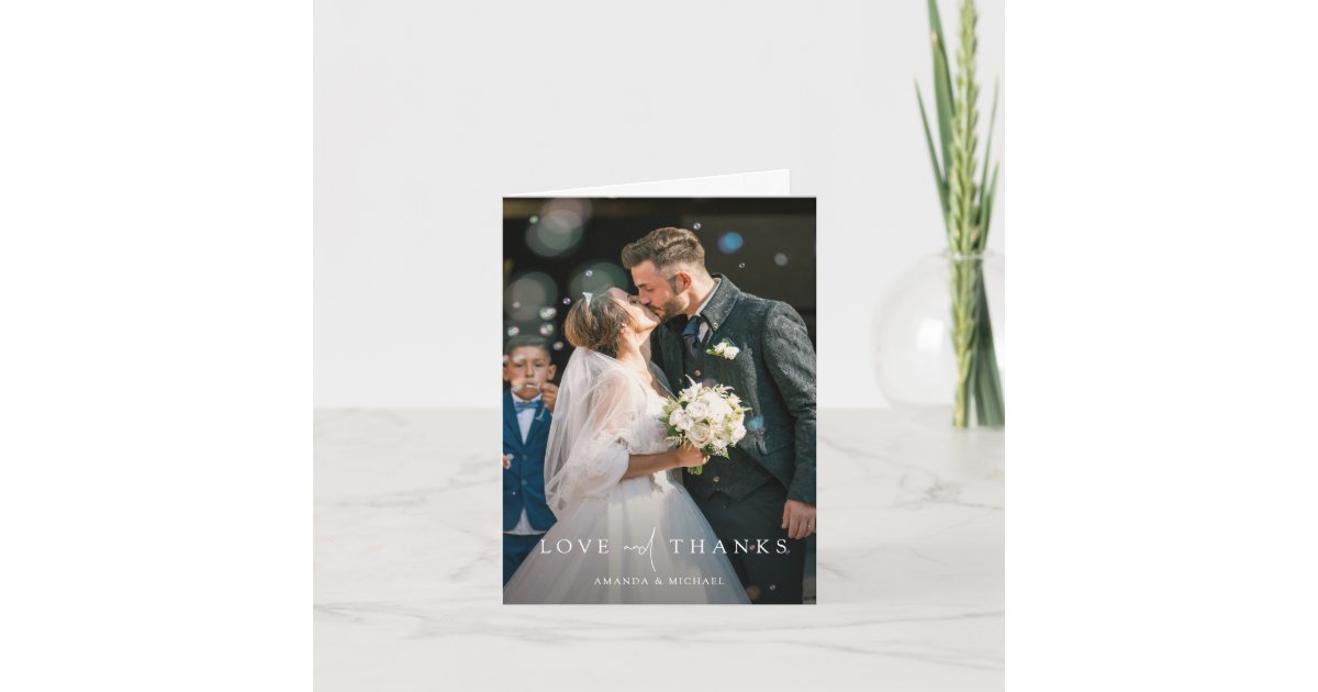 Custom Wedding Photo Thank You Card | Zazzle