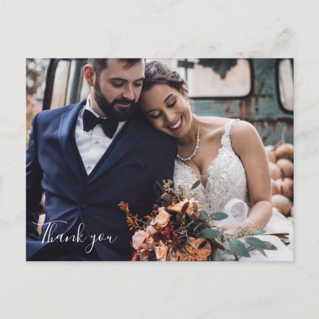 Custom Wedding Photo Thank You Postcards (Front)