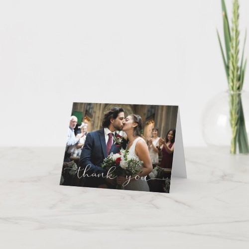 Custom Wedding Photo Thank You with Text Template