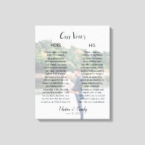 Custom Wedding Photo & Vows Canvas Print