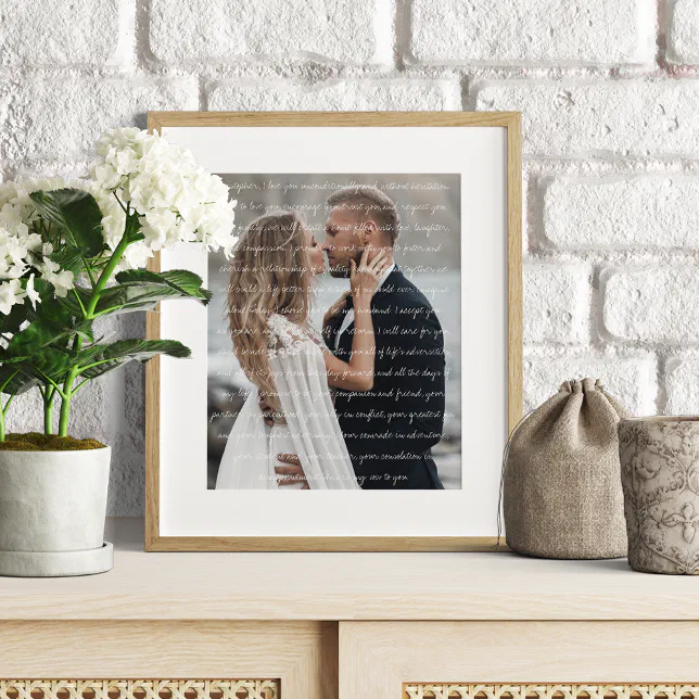 Custom Wedding Photo & Vows Print
