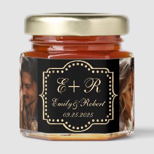 Custom Wedding Photo Wedding Initials Honey Jar Favors