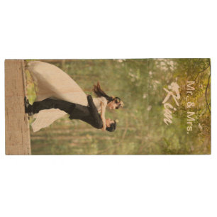 Custom Wedding Photo with Monogram USB Flash Drive