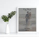 custom wedding photo with wedding vows faded gray  poster<br><div class="desc">Custom With Your Wedding Song Lyrics or Wedding Vows or any message and photo you want,  a great wedding or anniversary gift to your partner/spouse</div>