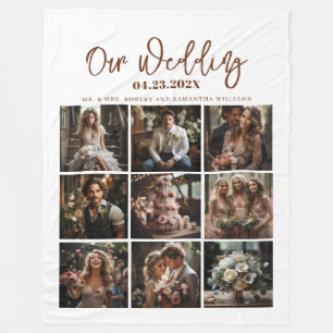 Custom Wedding Photos Fleece Blanket