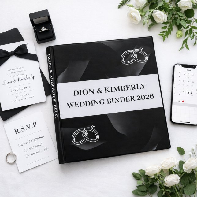 Custom Wedding Planner Binder Minimal Black (Creator Uploaded)