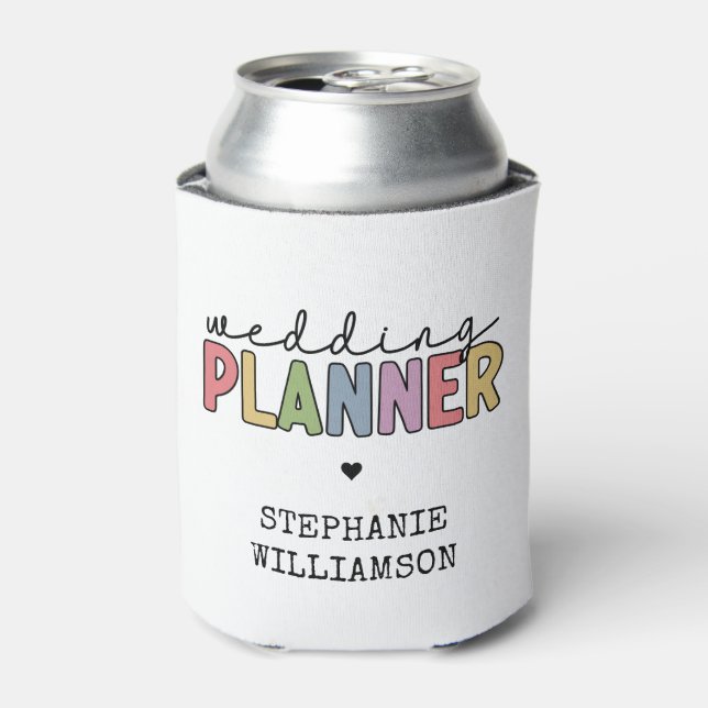 Custom Wedding Planner Event Planner Can Cooler (Can Front)