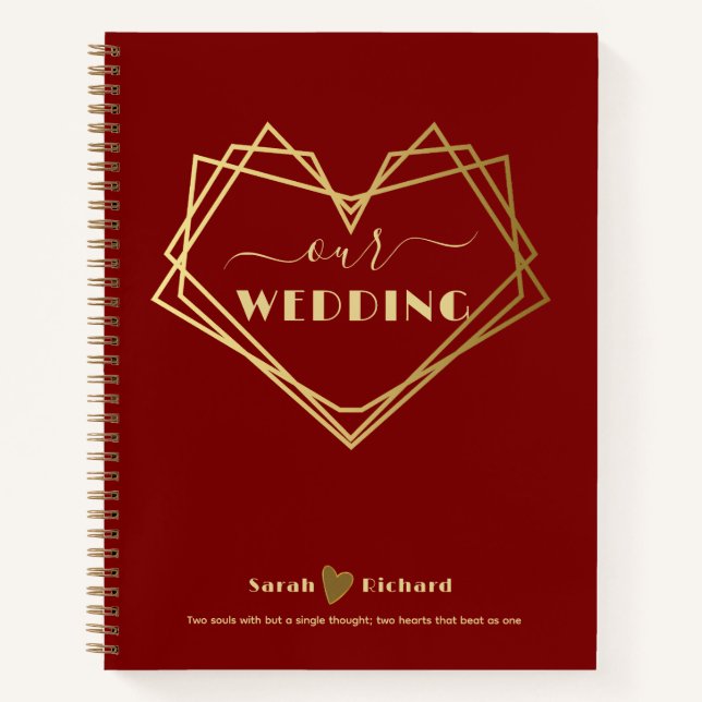 Custom Wedding Planner Notebook - Personalized Org (Front)
