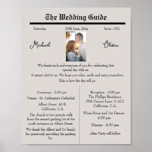 Custom Wedding Program Chart