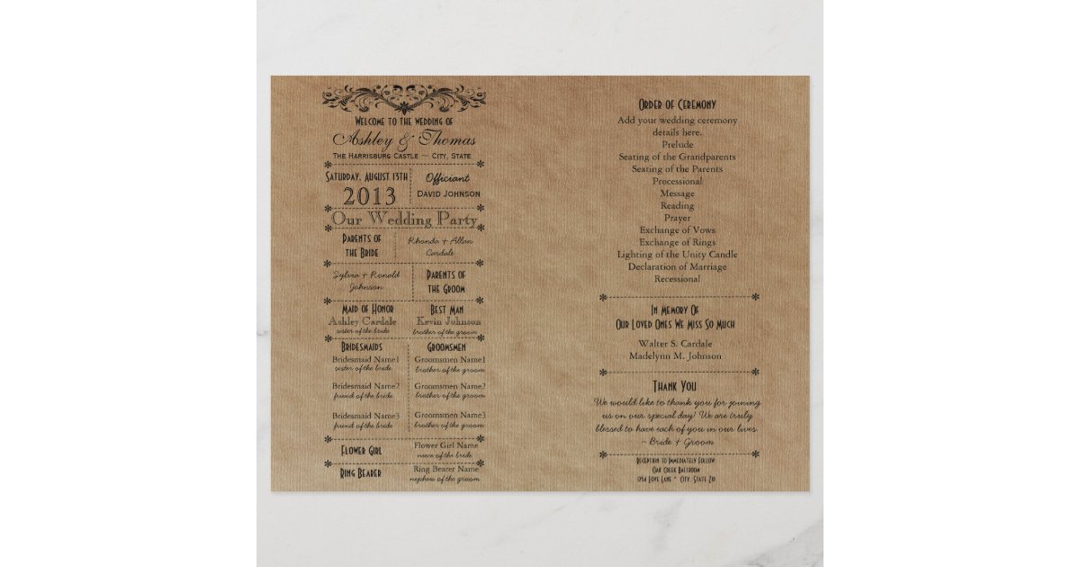 Custom Wedding Program Template For Fan Zazzle Com