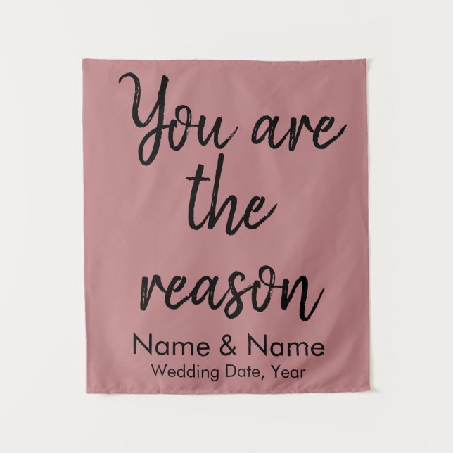 Custom Wedding Reception Ceremony Photo Booth Prop Tapestry (Front)