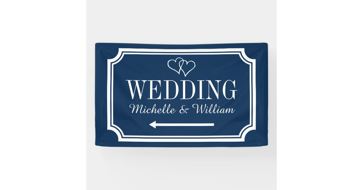 Custom wedding reception direction signage banner | Zazzle