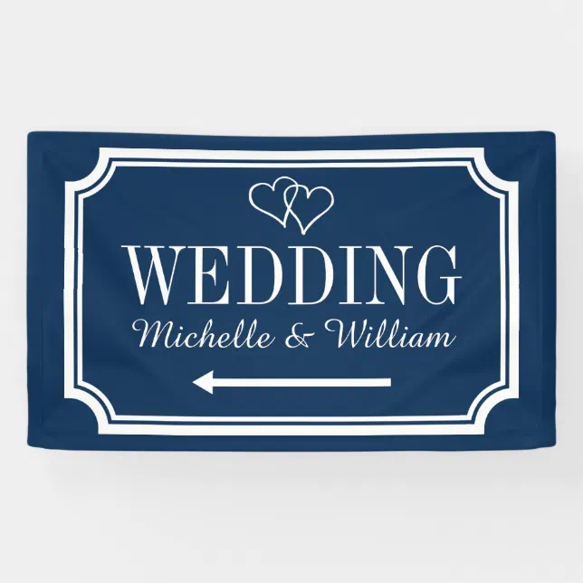 Custom wedding reception direction signage banner | Zazzle