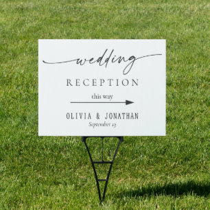 Custom Wedding Reception Directional Yard Sign