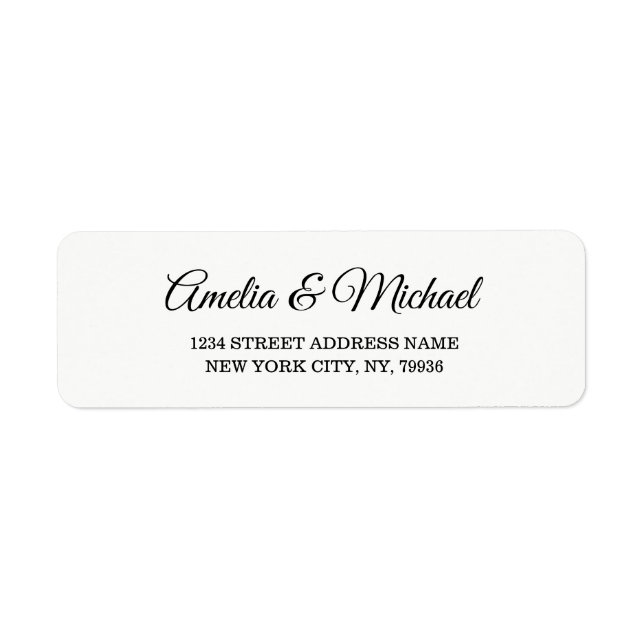 Custom Wedding Return Address Label (Front)