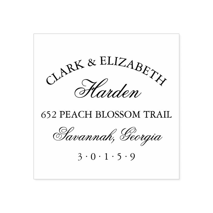 Custom Wedding Return Address Stamp Zazzle Custom Wedding Return Address Stamp