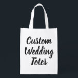 Custom Wedding Reusable Bag Blank Template<br><div class="desc">Custom Wedding Reusable Bag Blank Template.

CUSTOM FRONT & BACK. Edit or delete text.

For wedding gifts and favors.
Bridal shower gifts,  wedding reception gifts,  bridesmaid thank you gifts... </div>