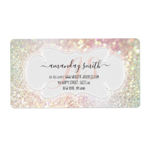 Custom Wedding RSVP Bridal Shower Holograph Glitte Label