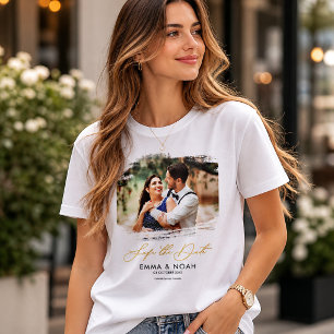 Custom Wedding Save the Date Photo Template T-Shirt