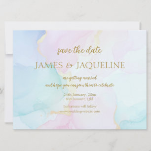 Custom Wedding Save the Date Watercolour Pastels