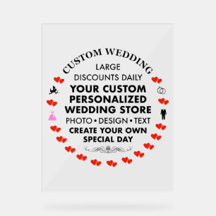 Custom Wedding Sign 14" x 11" Acrylic