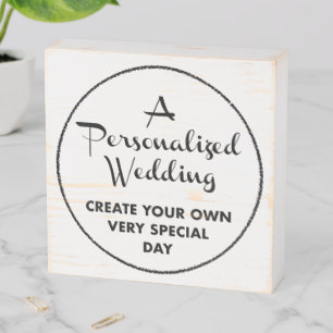 Custom Wedding Sign 6" x 6" White Birch Wood Box