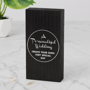 Custom Wedding Sign 8" x 4" Rustic Black Wood Box