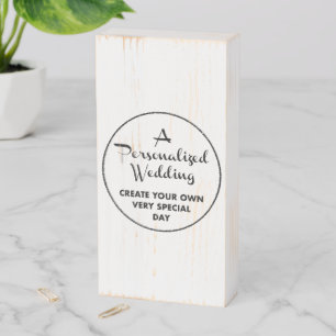 Custom Wedding Sign 8" x 4" White Birch Wood Box