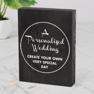 Custom Wedding Sign 8" x 6" Rustic Black Wood Box