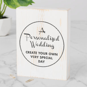 Custom Wedding Sign 8" x 6" White Birch Wood Box
