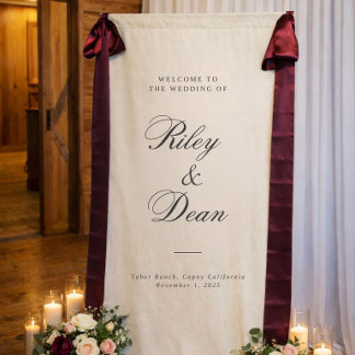 Custom Wedding Sign, Fabric Wedding Sign