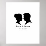 Custom Wedding Silhouette Autograph Poster at Zazzle