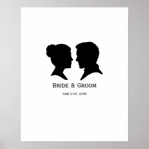 Custom Wedding Silhouette Autograph poster